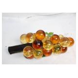 Vintage Lucite Grapes Cluster with Wooden Stem