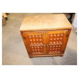 Vintage Wooden Cabinet with Ornate Doors