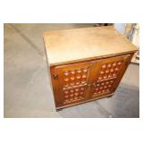Vintage Wooden Cabinet with Ornate Doors
