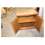 Vintage Wooden Cabinet with Ornate Doors