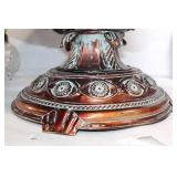Large Decorative Metal Bowl with Stand