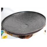Large Decorative Metal Bowl with Stand