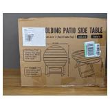 Brand New Timberholm Pack of 2 Small Folding Table Acacia Wood Side Tables for Patio, Porch, Indoors.