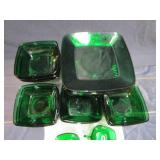 Forest Green Plates, Dishes, Cream & Sugar