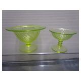 Vaseline Pedestal & Sherbet