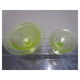 Vaseline Pedestal & Sherbet