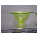 Vaseline Pedestal & Sherbet