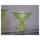 Vaseline Pedestal & Sherbet