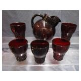 Ruby Pitcher & Glasses