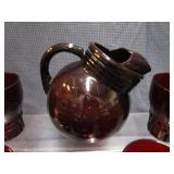Ruby Pitcher & Glasses