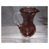 Vases: 7" Red With Heavy Clear Bottom