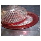 Vintage Ruby Butter & Biscuit Jar