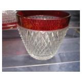 Vintage Ruby Butter & Biscuit Jar