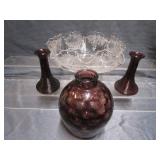 Etched Bowl, Vases