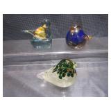 Art Glass Bird Paperweights