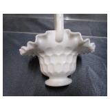 Fenton Milk Glass Basket & Vase