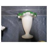 Fenton Milk Glass Basket & Vase