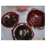 Royal Ruby Bowls, Platter, Candy