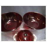 Royal Ruby Bowls, Platter, Candy