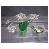 Paperweights, Turtle, Bear, Swan