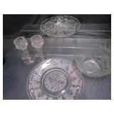 Sandwich Glass, Candle Holders