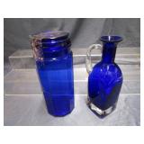 Cobalt Ewer, Paneled Jar