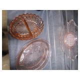 Pink Depr. Cake, Tray, Divided Dish