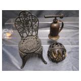 Cast Doll Chair, String Holder, Torch