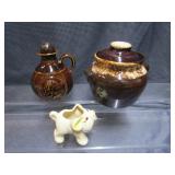 Bean Crock, Oil Lamp, Piggy Planter