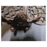 Cast Teapot, Trivets, Bell