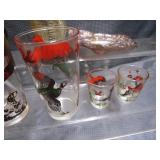 Pheasant Glasses, Shaker, Nut Dish