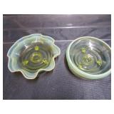 Vaseline Dishes & Vase
