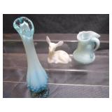 Fenton Vase & Deer, Akro Agate Pitcher