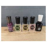 Lot of 5 Brand New Sally Hanson Nail Polish: Color Foil, Miracle Gel Top Coat & Extreme Wear *N