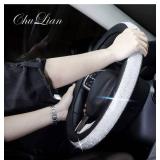 Brand New ChuLian New Diamond Leather Steering Wheel Cover with Bling Bling Crystal Rhinestones Universal $35.57 Retail *B