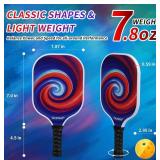 Brand New Pickleball Gifts Set 2 Professional-Grade Paddles with Non-Slip Grip Beginner-Friendly Ages 4 Shock-Absorbent Pickle Ball for Indoor/Outdoor Use Portable Pickleball Bag *B