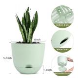 Brand New 6 Self Watering Pots, 6 Inch Planters for Indoor Plants Flower Garden Pot with Drainage Hole and Deep Reservoir, 2 Sets of 3 *B