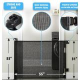 Brand New Cumbor Baby/Pet Mesh Retractable Gates for Stairs, 33" Tall, Extends to 55" Wide $49.99 Retail *B