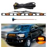 New Amber LED Lights 4PCS Front Grille Raptor Lamps Car Accessories with Harness and Fuse, Compatible with 2012 2013 2014 2015 Toyotaa Tacoma with TRD Pro Grille *B