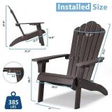 Brand New Cecarol Normal Size Adirondack Chair Plastic, Outdoor Fire Pit Chair with Cup Holder, Adirondack Patio Chair Weather Resistant for Outside, Porch, Lawn, Garden Coffee $139.99 Retail *B