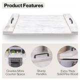 New Relodecor Noodle Board Stove Cover Wood, Rustic, Farmhouse Electric Stove Top Cover With Handles Rustic White $59.99 Retail *B