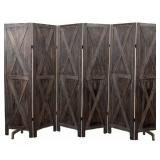 New Premium Home 6 Panel Room Divider Privacy Screen Folding Screen Rustic Barnwood $214.95 Retail *B