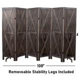 New Premium Home 6 Panel Room Divider Privacy Screen Folding Screen Rustic Barnwood $214.95 Retail *B