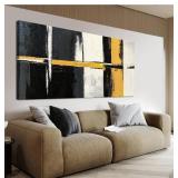 New Canvas Wall Art Décor Wall Art Pictures for Living Room Abstract Art Work Black and White Wall Art Décor Modern Black Yellow Abstract Wall Art Prints For Bedroom Office Kitchen Home Wall Décor 