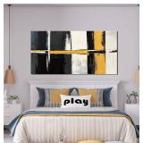 New Canvas Wall Art Décor Wall Art Pictures for Living Room Abstract Art Work Black and White Wall Art Décor Modern Black Yellow Abstract Wall Art Prints For Bedroom Office Kitchen Home Wall Décor 