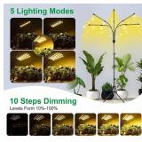 Grow Lights for Indoor Plants, 5 Heads Plant Lights for Indoor Plant, LED Full Spectrum Plant Lights, Adjustable Plant Grow Light, 4/8/12H Timer, Warm White Grow Lamp for Various Plant *B