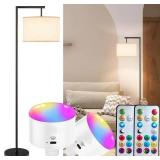 New Nekhung Modern Battery Operated Floor Lamp Cordless for Living Room, 10000mAh RGB Dimmable Floor Lamp with Remote Control $119.99 Retail *N
