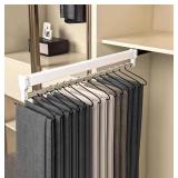 Brand New ZandN Closet Clothes Hanger Rail, Pull-Out Closet Rod, White, 60cm/23.62in $63.99 Retail *N