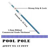 Brand New POOLWHALE Professional 12 Feet Blue Anodized Aluminum Telescopic Swimming Pool Pole $30.99 Retail *N