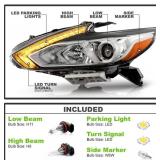 Brand New ACANII - For [Halogen w/o LED DRL Model] 2016-2018 Nissan Altima Upgrade Chrome LED SwitchBack Tube Projector Headlights $268.99 Retail *N